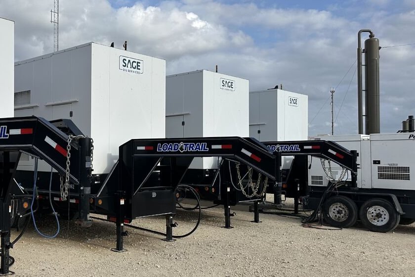 Sage generators lined up on location